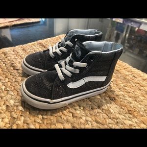 Toddler glitter high top vans
